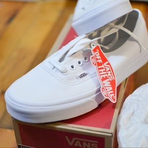 White Authentic Vans w/ Tags